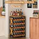 25 Bottle Wine Rack Freestanding Floor Rustic Wine Holder Stand 5 Tier Wobble-Free Tall Wine Racks Wine Large Display Storage Shelf for Cellar Kitchen 21.6''L x 10.6''W x 31.8''H