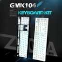 GMK104 Barebones Keyboard Kit with Screen&Knob,QMK/VIA Programmable BT5.0/2.4GHz/Type-C Tri-Mode Gasket Mounted Hot Swap RGB Backlit Full Size Custom PCB Kit DIY Mechanical Keyboard for Win/Mac(White)