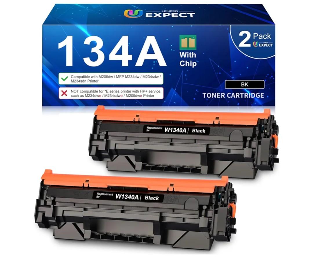 LEMERO UEXPECT Compatible Replacement for HP 134A 134A Toner Cartridge with Chip W1340A W1340X for M209dw MFP M234dw M234sdn Printer | 134A Black Toner, 2 Pack