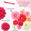 Geyee 18 Pcs Mexican Paper Flowers Colorful Fiesta Tissue Paper Flowers Pom Poms Mexican Carnival for Floral Party Backdrop Wedding Birthday Party Craft, 6" 8" 10"(Pink Series)