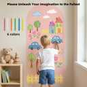 Magnetic Board for Kids, 40" x 18" Magnetic Arch Wall Decal, Peel and Stick Chalkboard Contact Paper, Self Adhesive Whiteboard Sticker, Easy to Write & Clean for Playroom Home Office