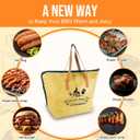 BBQ Blanket for Resting Meat, Reusable BBQ Resting Blanket, Grilling Accessories for Storing Meat, Large Capacity, Foldable Design, Zipper Closure, Heat Preservation(21in Oil Proof Version)