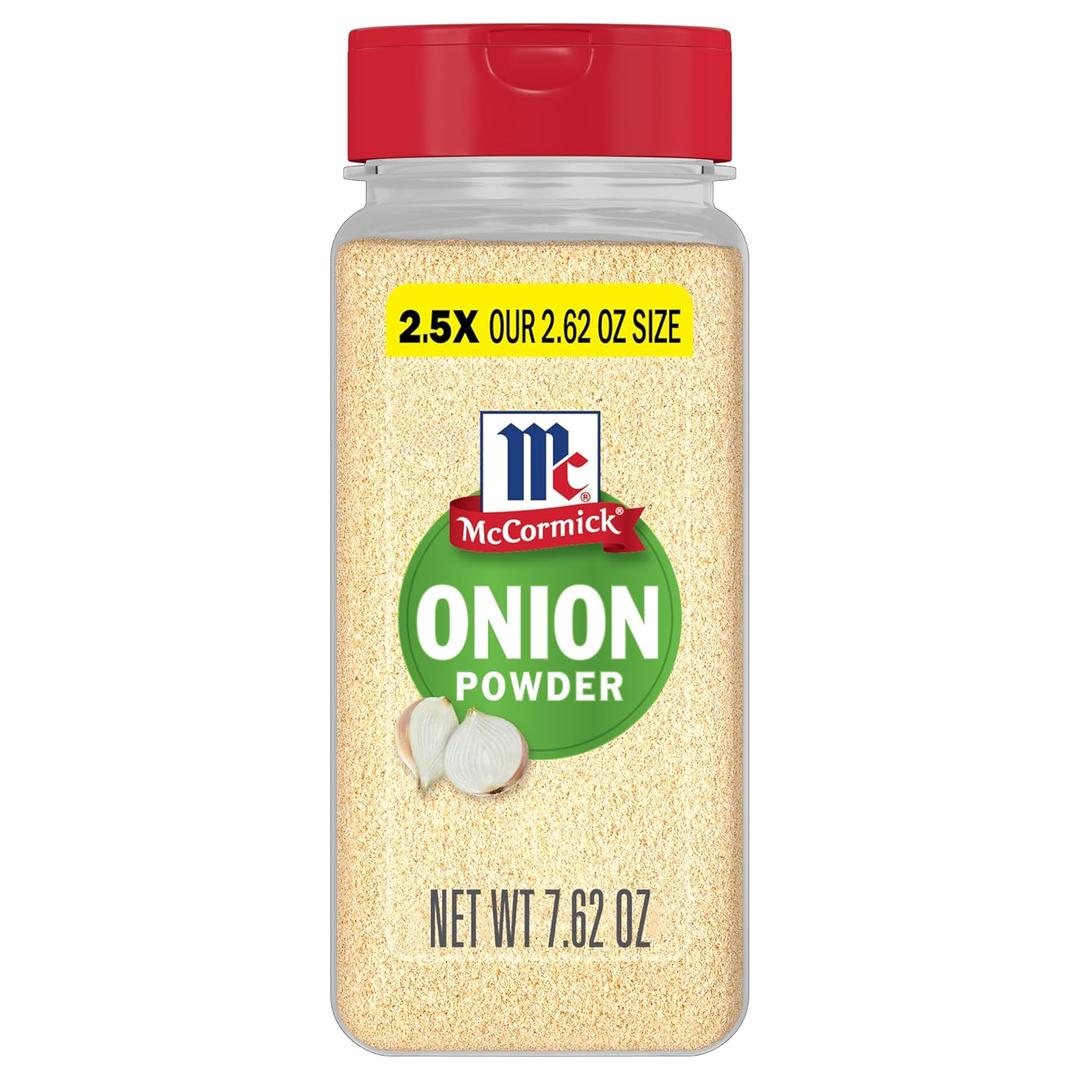 McCormick Onion Powder, Non GMO, Made with Fresh, Whole Onions, For Bringing Consistent Onion Flavor to Favorite Foods While Cooking 7.62 oz (Pack of 6)