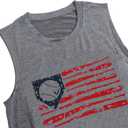 Baseball Tanks Top Women America Flag Baseball Graphic Vests Casual Sleeve Baseball Game Shirt (Gray, XXL)