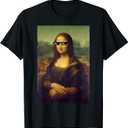 Funny Mona Lisa Meme Sunglasses T-Shirt, Size S