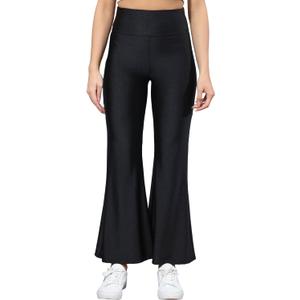 2 x Sghenr Women's Shiny High Waisted Flare Yoga Pants Tummy Control Wide Leg Casual Workout Leggings (Black, S)