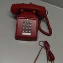 Sangyn Vintage Corded Phones for Landline Old Telephone with Mechanical Ringer Receiver Volume Adjustable Retro Analog Desk Phone for Home House School, Red