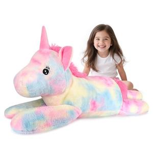 SuzziPals 43 inch Giant Unicorn Stuffed Animal, Lifelike Giant Plush Unicorn Toys for Stress Relief & Companion, Soft Big Stuffed Animals, Rainbow Unicorns Big Plushies Gifts for Kids Adults
