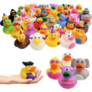 Assortment Rubber Duck Toy Duckies for Kids, Bath Birthday Gifts Baby Showers Classroom Incentives, Summer Beach and Pool Activity, 2" (100-Pack)