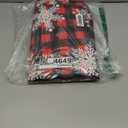 Misaya Rectangle Vinyl Tablecloth, Fitted Table Cover, Waterproof, Elastic Edge, Flannel Backing, Plastic Table Cloth Fit 8 Foot Folding Tables for Christmas Dinner (Buffalo Snowflakes, 30x96 Inch) (Red and Black)