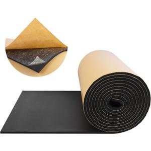 Neoprene Foam Padding with Adhesive Closed Cell Foam, Black Self Adhesive Foam Sheets Neoprene Foam Roll Padding for Gaskets Liner Crafts DIY, 12" Wide x 110" Long x 1/4" Thick