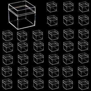 36 Pack Small Acrylic Box with Lids, 2x2x2 Inches Clear Candy Containers for Party Favors, Mini Square Cube Display Box for Easter, Treat, Cosmetics, Jewelry