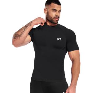 Mens Compression Shirts Quick Dry, Top Baselayer Short Sleeve Athletic Undershirt, Workout Gym Slimming Undershirt (L)
