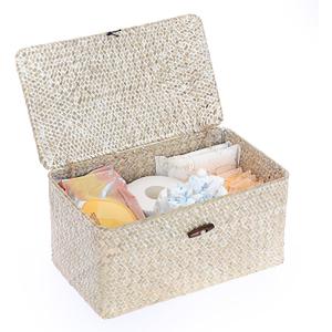 Sumnacon Wicker Basket with Lid Rectangle Woven Baskets for Toiletries Tampon Storage,Wicker Storage Basket with Lid,Decorative Seagrass Storage Baskets for Shelf Bathroom Toilet Table,Whitewash (Medium) Sumnacon Wicker Basket with Lid Rectangle Woven Baskets for Toiletries Tampon Storage,Wicker Storage Basket with Lid,Decorative Seagrass Storage Baskets for Shelf Bathroom Toilet Table,Whitewash (Medium)