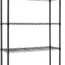 Amazon Basics 5-Shelf Adjustable Heavy Duty Steel Wire Storage Shelves for Garage, Kitchen, Easy Assembly, 19.5CM x 37.5CM x 92.5CM, Black