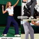 4 Pack Women's Yoga Lounge Pants Wide Leg Sweatpants Loose Jogging Pockets Drawstring Lightweight Pull on Pajamas (L)