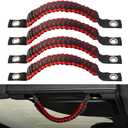 Sidaqi 4 x Paracord Grab Handles Compatible with Wrangler JK JKU JL JLU JT Accessories Universal Roll Bar Grab Handles Replacement for Wrangler Grip Handle (Red) (Red)