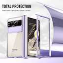 Pixel Fold Case, Clear PC Hinge Protection Case with Kickstand, Compatible with Google Pixel Fold 2023 (Purple)