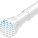 Tension Curtain Rod 30 to 64 Inch White Adjustable Curtain Rods No Drilling Expandable Pressure Spring Tension Curtain Rod 7/8" Spring Loaded Curtain Rods For Windows Bedroom Closet Doorway Door