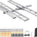 VEVOR Motorcycle Carrier, 2-Bike 600 LBS Aluminum Motorcycle Carrier Hitch Mount, Loading Ramp, Scooter Dirt Bike Trailer Hauler, Ratchet Straps and Stabilizer, for Car, Truck with 2" Hitch Receiver