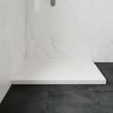 OVE Decors 54-in W x 32-in D Shower Base Pan Rectangle, Hidden Side Drain, White Acrylic, Reversible Design
