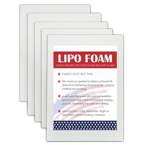 5 Pack Lipo Foam Pads for Post Surgery Ab Board Liposuction Surgery Flattening Abdominal Compression Garments Lipo Foam Sheets 8" x 11"