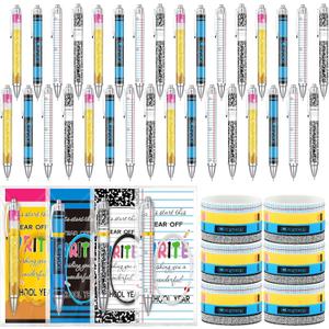 Ctosree 24 Set Back to School Student Gifts, Pens Notebooks Bracelets Cards