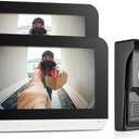 Video Intercom System, 7 Inch doorbell with Camera and Monitor, Video doorbell with IR-Cut Rainproof Outdoor Camera Visual Two-Way Intercom Audio Remote Unlock(1 Camera & 2 Monitors)