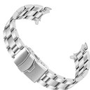 Juntan Stainless Steel Curved Solid End Tapered Watch Band, 18mm Watch Bands Metal Watch Strap Bracelet Deployment Double FlipLock Buckle Silver Black Silver Gold