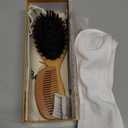 100% Boar Bristle Hair Brush for Women Set by Belula (L Size). Soft Natural Bristles for Thin and Fine Hair. Wooden Comb, Travel Bag and Spa Headband Included