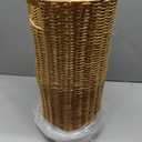 Rattan Umbrella Holder 20.8" H X 10" D,Handmade Wicker Umbrella Stand Indoor with Dip Tray,Sturdy Umbrella Holders for Entryway,Umbrella Bucket Fits Mudroom,Walking Canes,Home,Office (Oak)