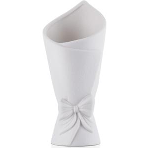 Frosted Porcelain Floral Handmade Vases,Frosted Ceramic vases,Geometric Ceramic Flower Vase for Modern Home Decoration and high-end Wedding,Matte Frosted Texture Bud Flower Vase (Roll Vase)