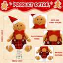 Soulchen Christmas Gingerbread Tree Topper, 9.84 Inch Cute Plush Xmas Doll Tree Ornament Holiday Decoration & Gift for Indoor Outdoor Use(Gingerbread Man)