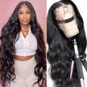 ROYAL IMPRESSION Body Wave Lace Front Wigs Human Hair 200% Density 12A Body Wave Glueless Wigs Human Hair Pre Plucked 13x4 HD Transparent Full Lace Frontal Wigs Human Hair for Black Women (26 Inch)