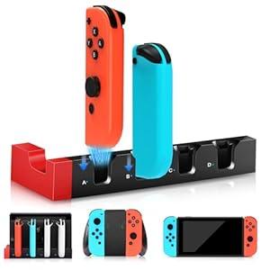 Switch Controller,Replacement for Switch/OLED/Lite,Includes Charging Dock for 4 Joypads,Supports Motion Control,Dual Vibration,Wake-Up,Screenshot,No Drift, No Lag,Ultimate Gift Set