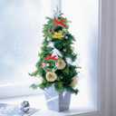 20pcs Mini Christmas Wreath: 1.57X1.57X0.51in Miniature Xmas Tree Frost Sisal Hanging Artificial Ornaments for Dollhouse Embellishments Decoration Winter