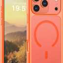 SUPFINE Magnetic for iPhone 17 Pro Max Case (Compatible with MagSafe)(Military Grade Drop Protection)(Camera Protection) Translucent Matte Shockproof Phone Cover,Orange