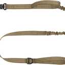 ICEFANG Tactical Dog Leash,K9 Training Walking Bungee Lead with 2 Control Handle,Heavy Duty Quick Release Metal Clasp,Hands Free D-Ring for Medium Large Dogs (4ft,Reflective Brown)