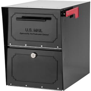 Architectural Mailboxes 6200B-10 Oasis Classic Locking Post Mount Parcel Mailbox with High Security Reinforced Lock,Black,18.00 x 15.00 x 11.50 inches