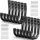 Heavy Duty Garage Storage Hooks, 12-piece Bike Hooks for Garage Wall, Utility Garage Hooks, Wall Mount J Hook for Hanging, Large Metal Storage Organizer Tool, Extension Cord Hanger