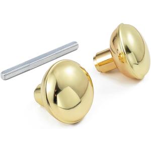 2 Pack Intieror Gold Door Knob Set with Spindle, Old Style Door Knobs Replacement Set for Mortise Lock Interior Doors, Polished Brass