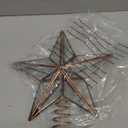 Gejoy 9.8 Inch Glass Star Christmas Tree Topper, Farmhouse Treetop Ornament, Rustic Holiday Xmas Christmas Tree Decorations for Home(Silver, Glass Star)