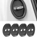 4PCS Door Latch Lock Cover,Car Accessories Universal Silent Shock Self-Adhesive Door Latches Rust Stopper Protector Cover Absorption Pad,Universal for Most of The Vehicles,Cars,Trucks (Black)