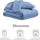 FLYMME Bluish Grey Full/Queen Quilt Bedspreads, Modern Style Geometric Weave Stripe Pattern,3 Pieces Lightweight Bedding Sets, Microfiber Quilted Comforter Coverlet for All Season (1 Quilt, 2 Shams)
