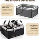 Upgrade Dog Booster Seat for Small Dogs,Small Dog Car Seat with Sturdy Metal Frame and Waterproof Leather Material for Small Pets up 20 lbs,Portable Travel Carrier with Storage Pocket