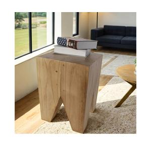 TORMAYS HOME Wooden Side Table Tree Stump End Table Natural Wood Stool Plant Stand Handcrafted Small Nightstand Rustic Accent Table for Sofa Bedside Balcony (Natural Color)