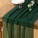 Emerald Green Cheesecloth Table Runner 4 Pack Spring Easter Table Runners 120 inches Dark Green Cheese Cloths for Rustic Wedding Bridal Baby Shower Party