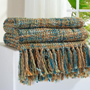 Multi-Color Cable Woven Throw Blanket for Couch - 50"X60"