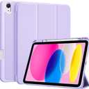 ProCase for iPad (A16) 11th Generation 11 Inch 2025/ iPad 10th Generation 10.9 Inch 2022 Case with Pencil Holder, Hybrid Cover with Soft TPU Back, Supports Touch ID, Auto Wake/Sleep -Purple