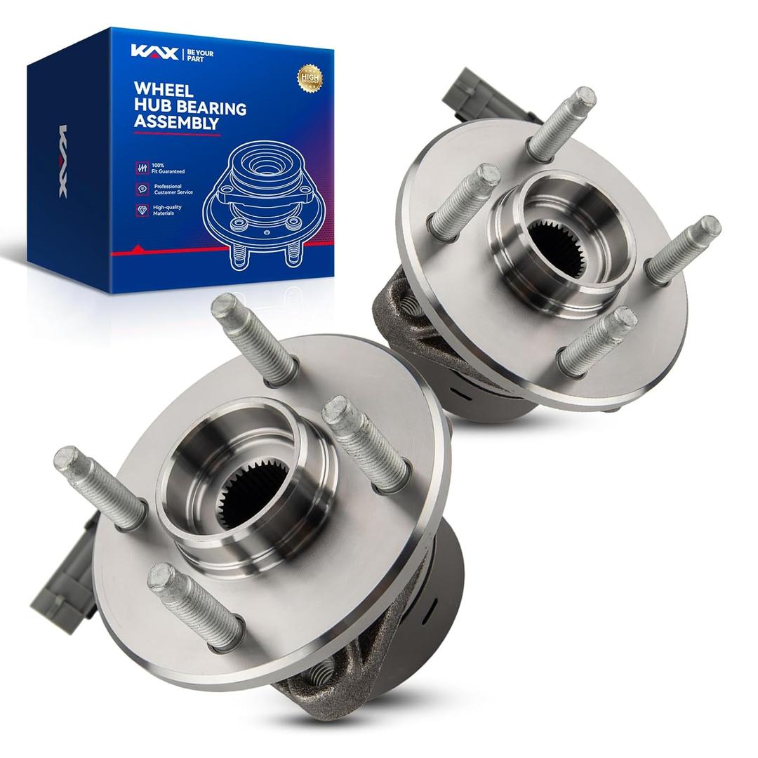 KAX 513204 Pair Front Wheel Bearing Hub Assemblies for Chevrolet Cobalt 2005-2010, Saturn Ion 2003-2007, Pontiac G5 2007-2009 4 Lugs W/ABS